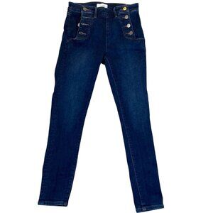 Loft Womens Jeans Size 25/0 High Waist Skinny Classic Button Fly Blue Denim